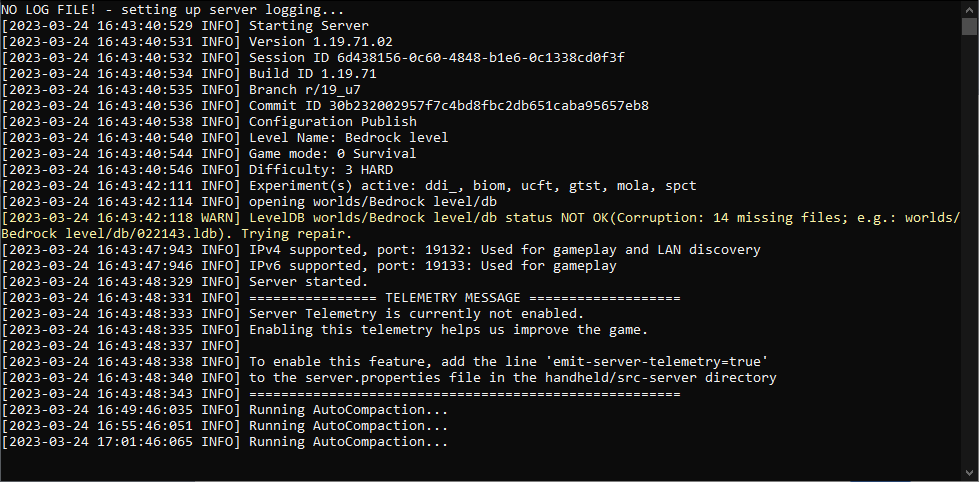BDS LevelDB Status Not OK Screenshot.PNG