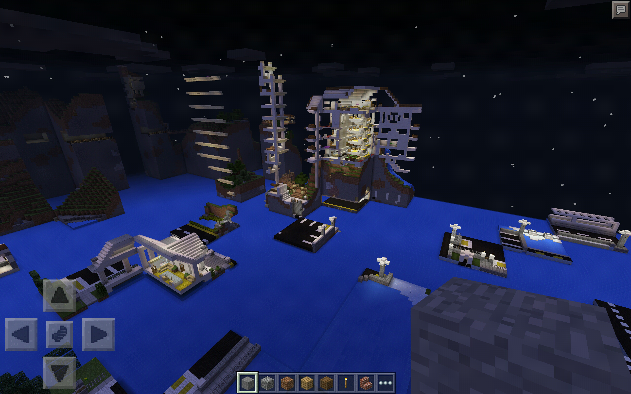 Minecraft glitch_buildings partially gone.png